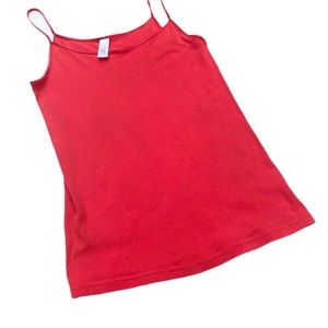 Red Satin Trimmed Cotton Camisole Size IX